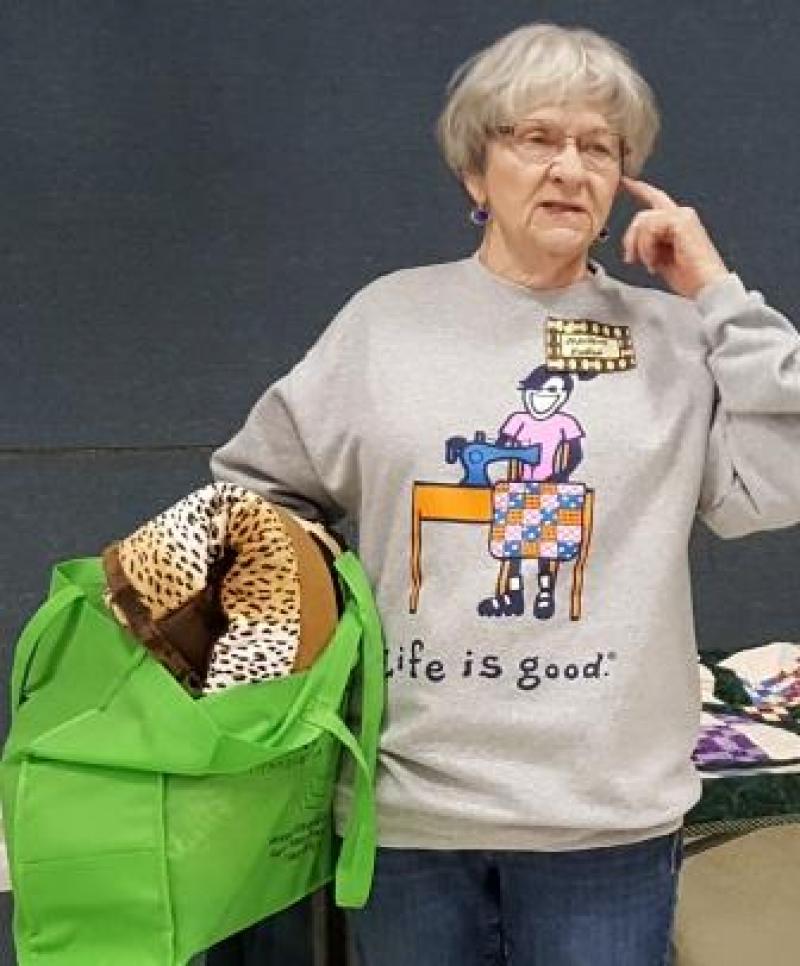 Marlene's shopping friend gave her this sweat shirt with true words, Sewing, Life is Good